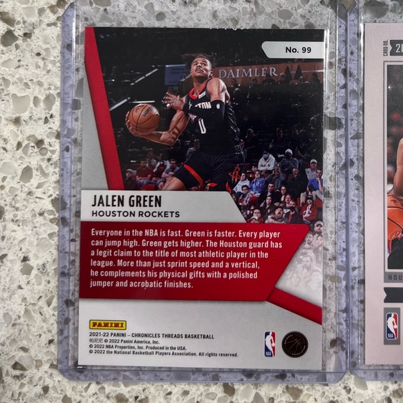 JALEN GREEN ROOKIE CARDS SET OF 2 NBA HOUSTON ROCKETS 2021-22 PANINI CHRONICLES - Picture 3 of 4